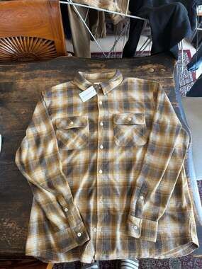 Lucky Brand Double Face Soft Knit Plaid Button-Up Shirt